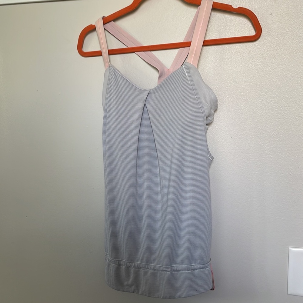Lululemon grey pink drawstring tank top 6
